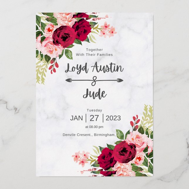 Exquisite Wedding Invitation Cards (Front)
