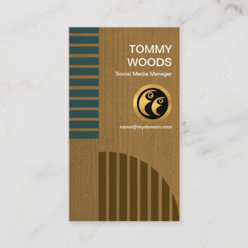 Exquisite Wood Grain Geometric Pattern Advertising Business Card