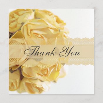 Exquisite Yellow Roses Thank You Card by Mintleafstudio at Zazzle