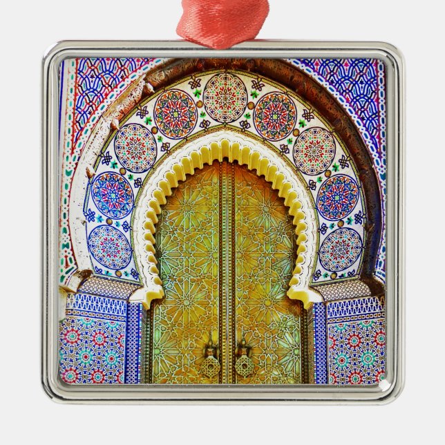 Exquisitely Detailed Moroccan Pattern Door Metal Ornament (Front)