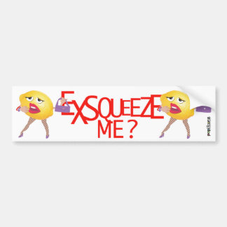 'exsqueeze me?' funny lemon humorous bumper sticker