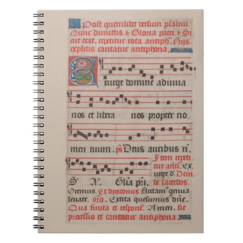 Exsurge Domine Antiphon Medieval Music Manuscript  Notebook