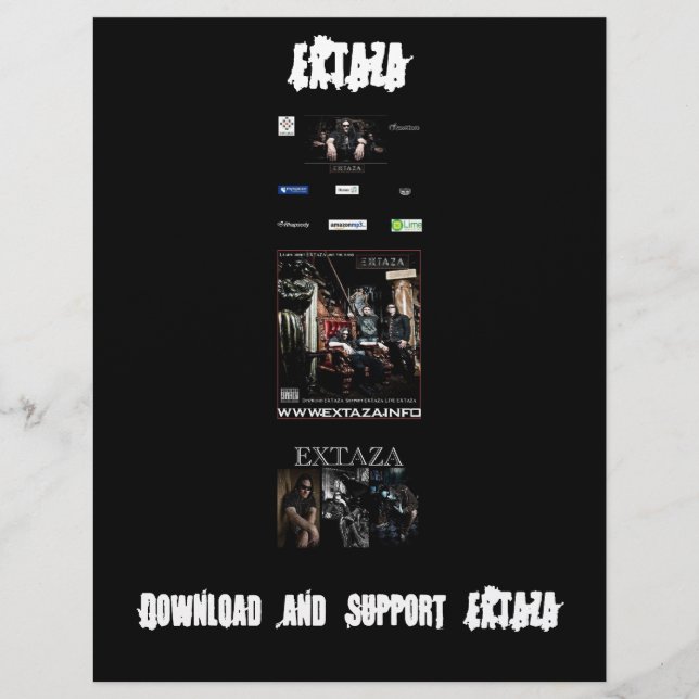 EXTAZA Download Flyer (Front)