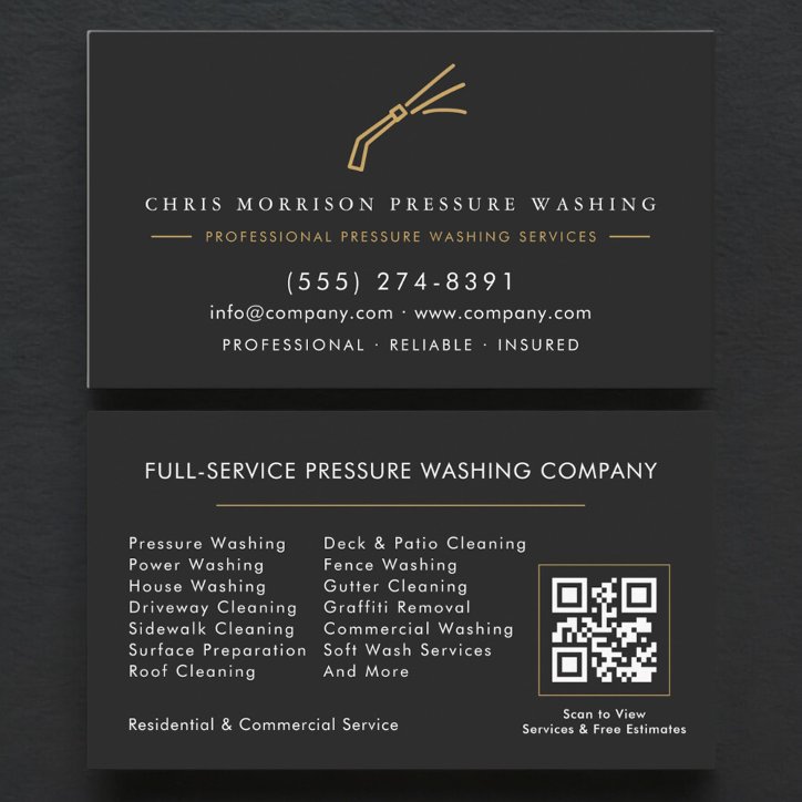 Exterior Cleaning Power Washing QR Code Business Card