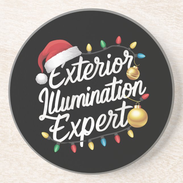 Exterior Illumination Expert Christmas Light Decor Coaster (Front)