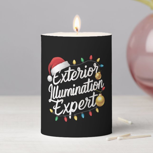 Exterior Illumination Expert Christmas Light Decor Pillar Candle (In Situ)