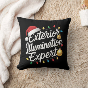 Exterior Illumination Expert Christmas Light Decor Throw Pillow