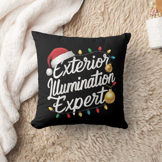 Exterior Illumination Expert Christmas Light Decor Throw Pillow (Blanket)