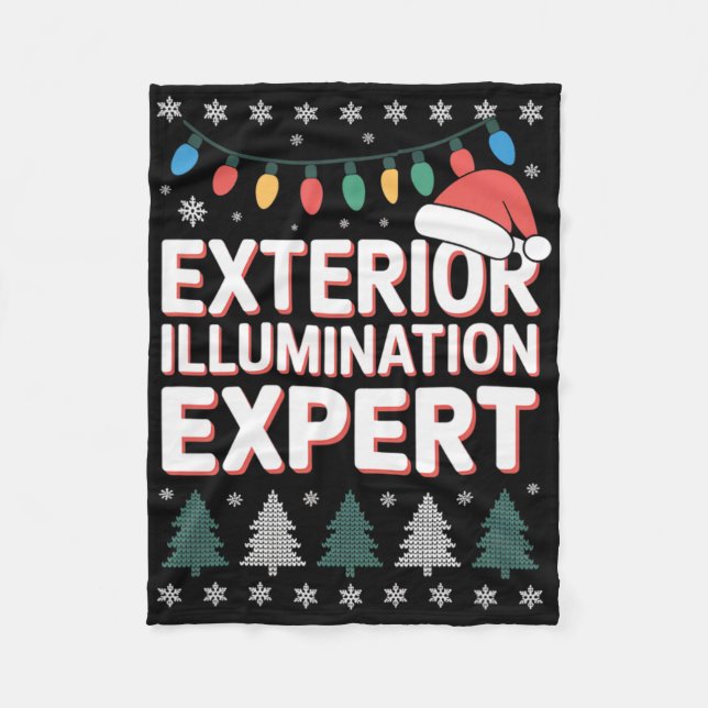 Exterior Illumination Expert Christmas Light Setup Fleece Blanket (Front)