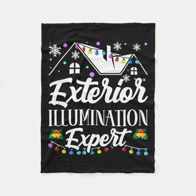 Exterior Illumination Expert Funny Christmas Decor Fleece Blanket (Front)