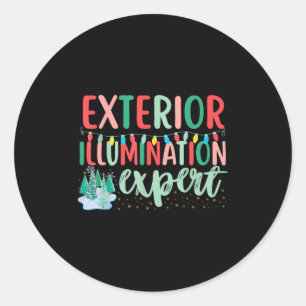 Exterior Illumination Expert Funny Christmas Light Classic Round Sticker