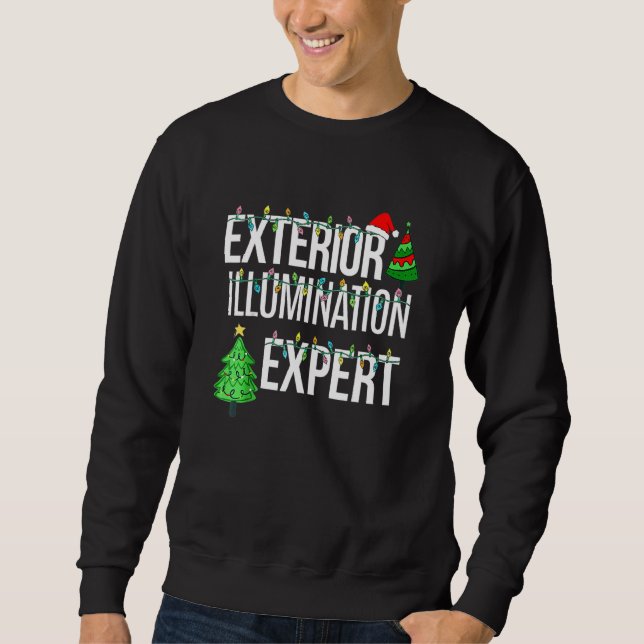 Exterior Illumination Expert Xmas Lights Santa Hat Sweatshirt (Front)