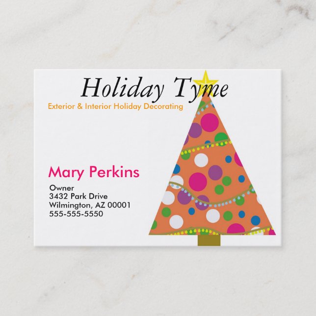 Exterior & Interior Holiday Decorating Business Card (Front)