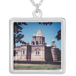 Exterior of Etchmiadzin Cathedral Silver Plated Necklace