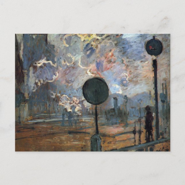 Exterior of Gare Saint-Lazare by Claude Monet Postcard (Front)