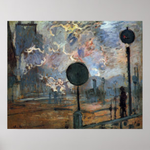 Exterior of Gare Saint-Lazare by Claude Monet Poster