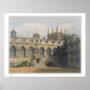 Exterior of Oriel College, illustration from the ' Poster