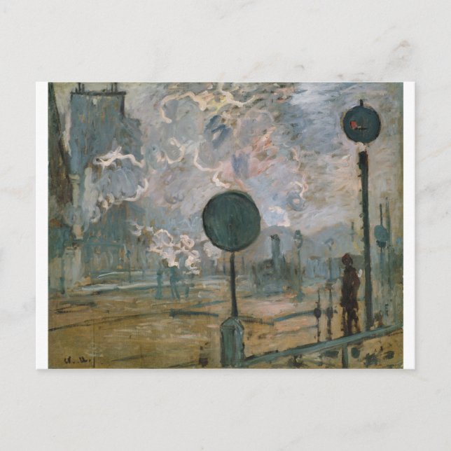 Exterior of Saint-Lazare Station (1877) Postcard (Front)