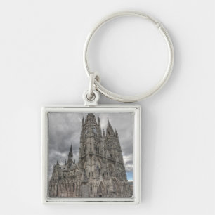 Exterior of the Basilica in Quito, Ecuador Keychain