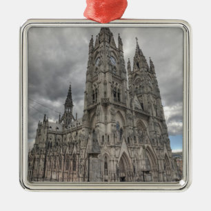 Exterior of the Basilica in Quito, Ecuador Metal Ornament