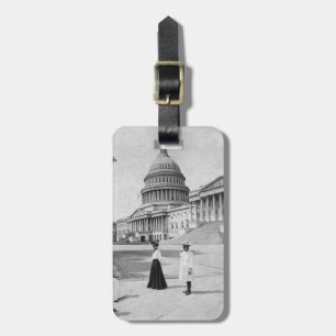 Exterior of the Capitol building with women Luggage Tag