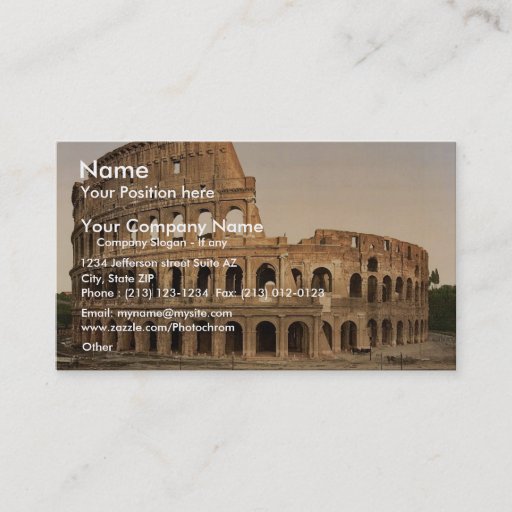 Customizable Exterior of the Coliseum, Rome, Italy classic Phot Business Card Template
