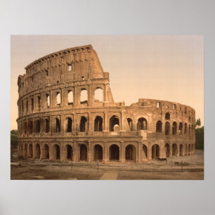 Exterior of the Colosseum, Rome, archival print