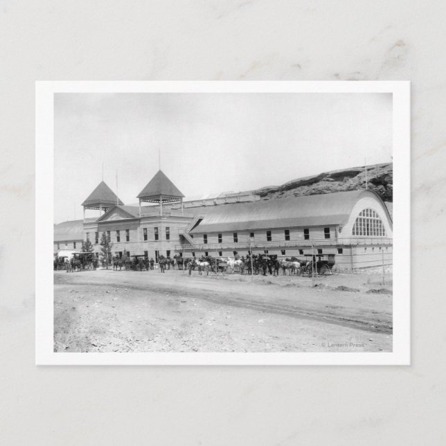 Exterior of the Largest Plunge Bath Postcard (Front)