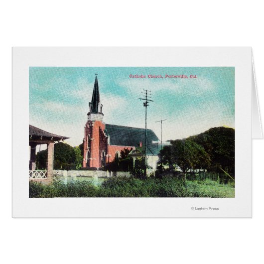 Exterior View of a Catholic Church Cards (Front Horizontal)