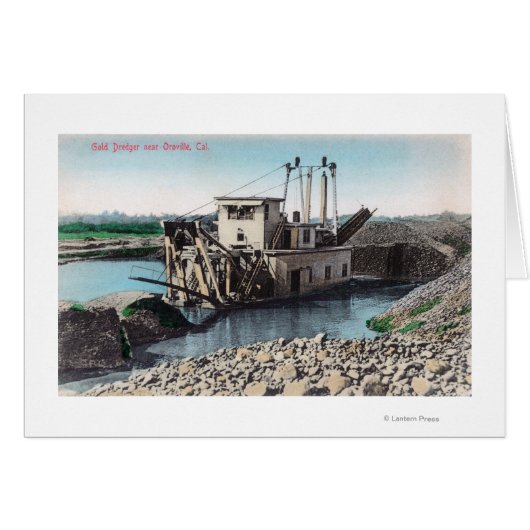 Exterior View of a Gold DredgerOroville, CA Cards (Front Horizontal)