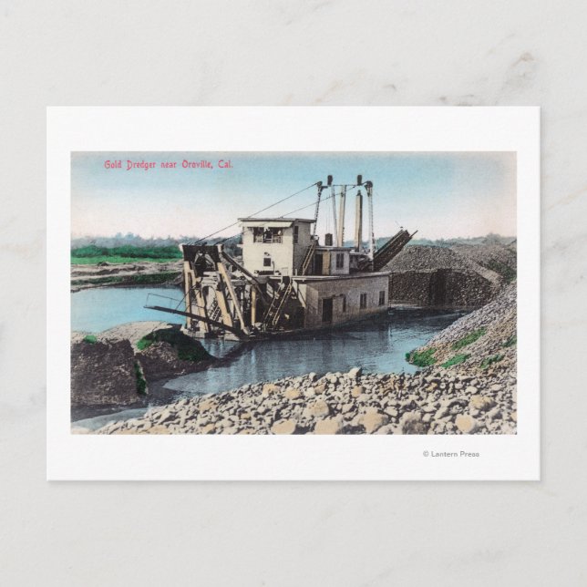 Exterior View of a Gold DredgerOroville, CA Postcard (Front)