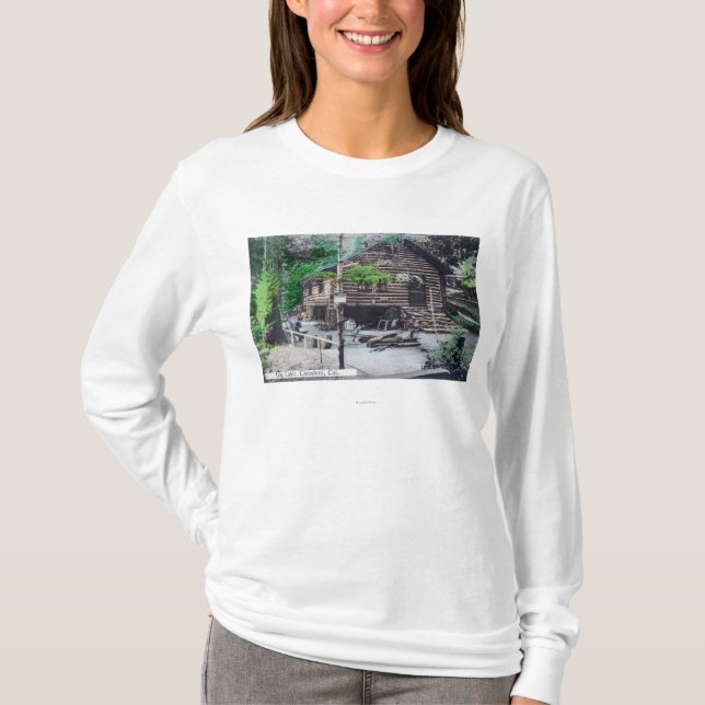 Exterior View of a Log CabinCazadero, CA T-Shirt (Front)