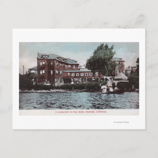 Exterior View of a Sanitarium on Bay Shore Postcard (Front)