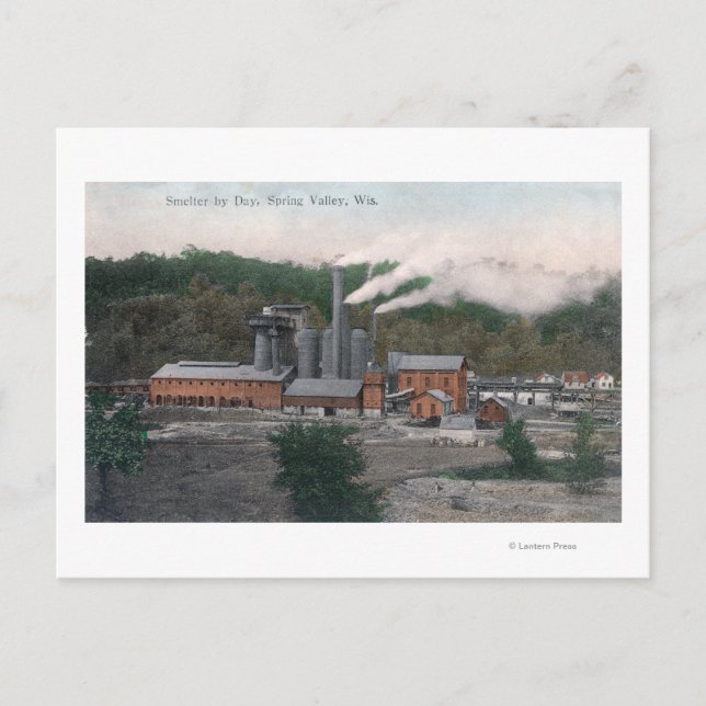 Exterior View of a Smelting Plant Postcard (Front)