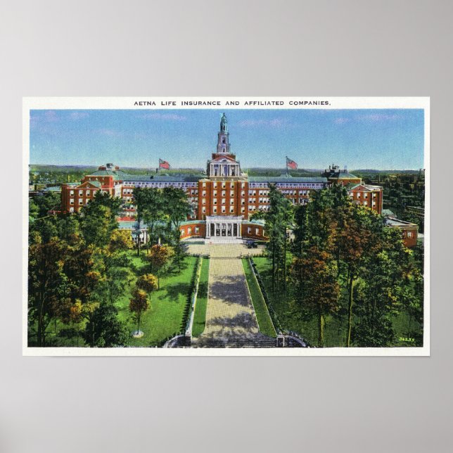 Exterior View of Aetna Life Insurance Building Poster (Front)