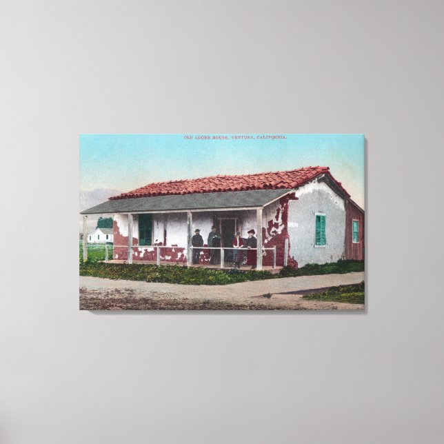 Exterior View of an Old Adobe HomeVentura, CA Canvas Print (Front)