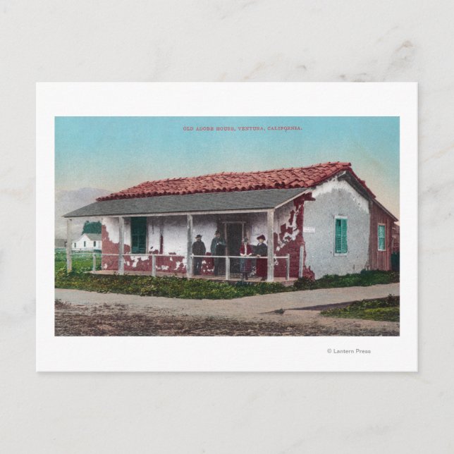 Exterior View of an Old Adobe HomeVentura, CA Postcard (Front)