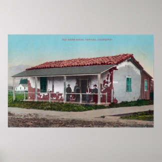 Exterior View of an Old Adobe HomeVentura, CA Poster