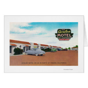 Exterior View of Avalon MotelFresno, CA Cards