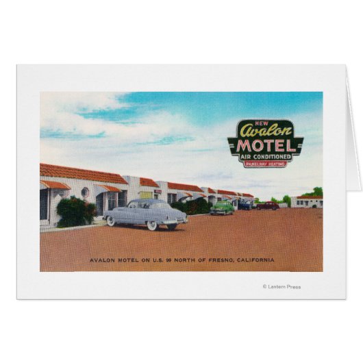 Exterior View of Avalon MotelFresno, CA Cards (Front Horizontal)