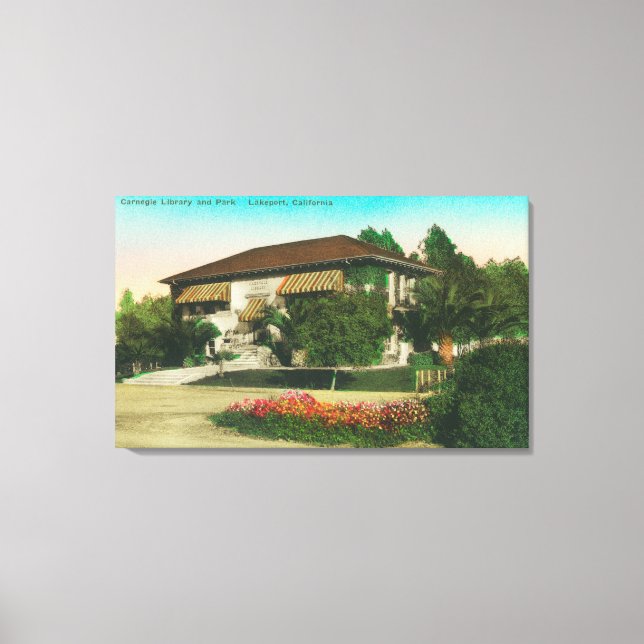 Exterior View of Carnegie LibraryLakeport, CA Canvas Print (Front)