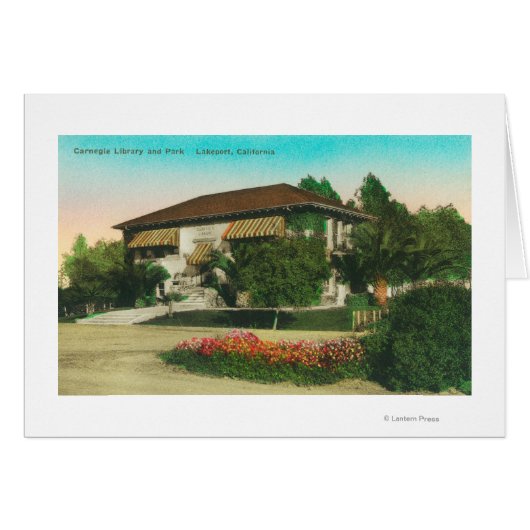 Exterior View of Carnegie LibraryLakeport, CA Cards (Front Horizontal)