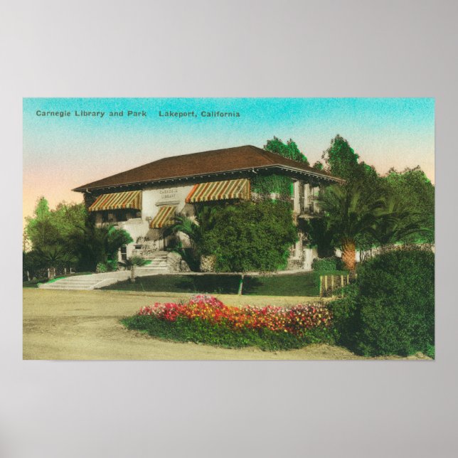 Exterior View of Carnegie LibraryLakeport, CA Poster (Front)