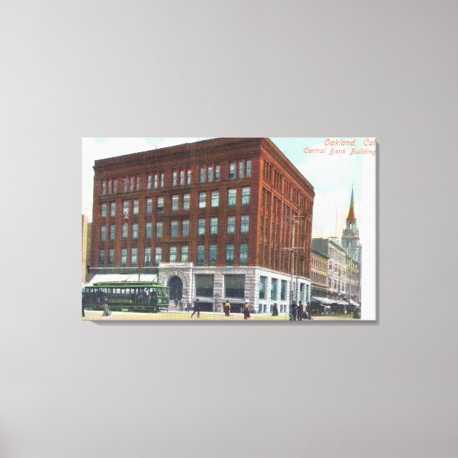 Exterior View of Central Bank BldgOakland, CA Canvas Print (Front)