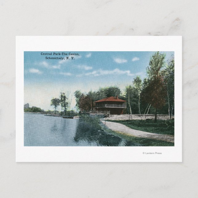 Exterior View of Central Park Casino Postcard (Front)