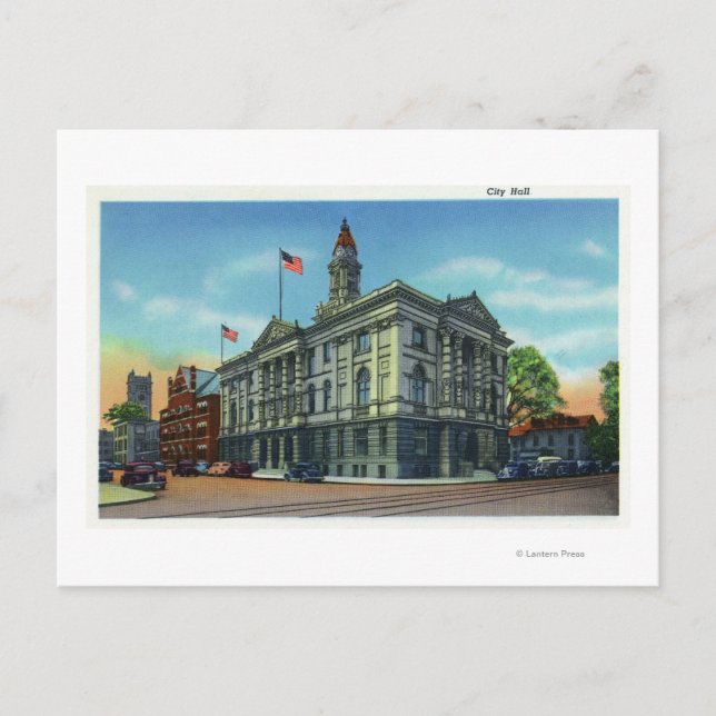 Exterior View of City Hall 3 Postcard (Front)