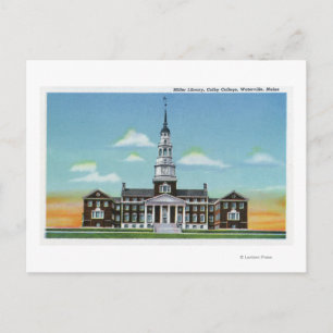Exterior View of Colby College Miller Library Postcard