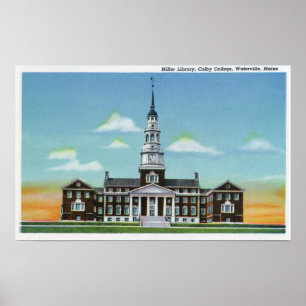 Exterior View of Colby College Miller Library Poster