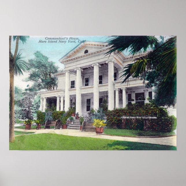 Exterior View of Commandant's House, Navy Yard Poster (Front)