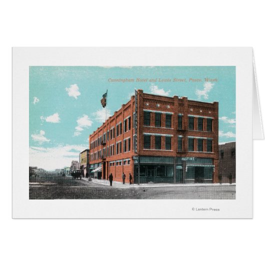 Exterior View of Cunningham Hotel on Lewis St Cards (Front Horizontal)